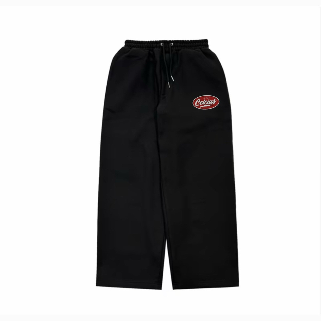 Celcius Celana Sweatpants Black Red Unisex Pria Wanita