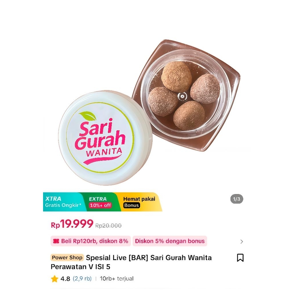 Sari Gurah Wanita Perawatan Miss V Isi 5