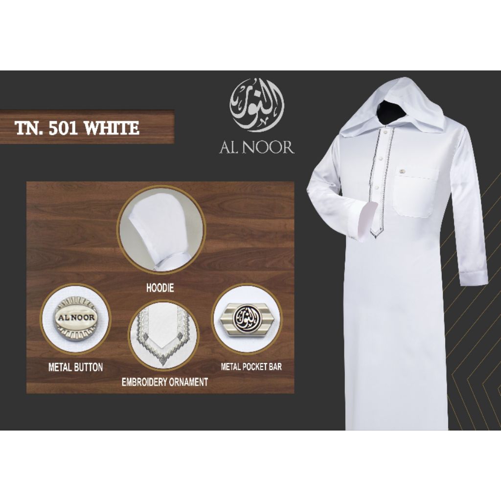 Jubah Gamis Al Noor Hoodie Jubah Gamis Kerudung Kepala Pria