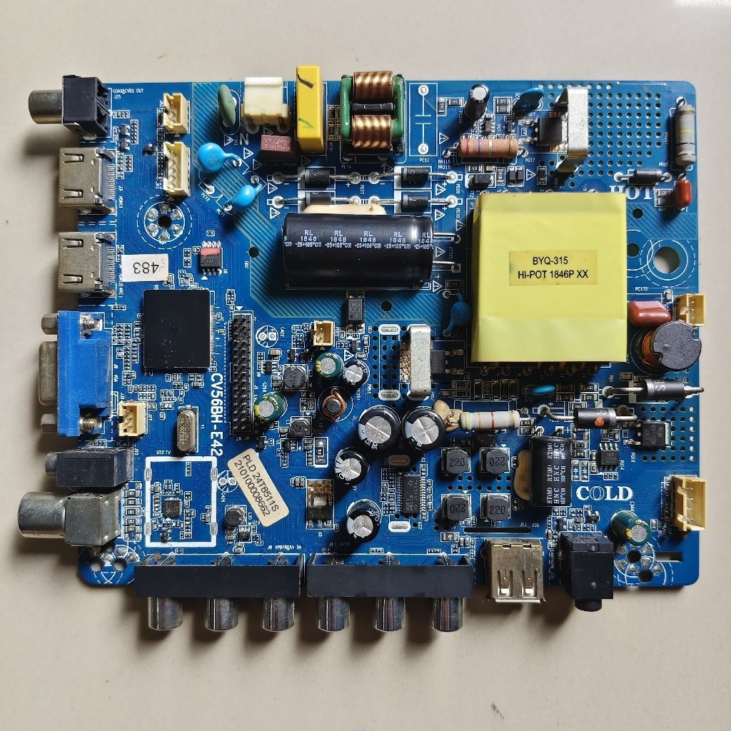 Promo  MB Mesin Motherboard TV LCD LED TV Polytron 24 Inch tipe PLD24T8511/S cabutan normal tested m