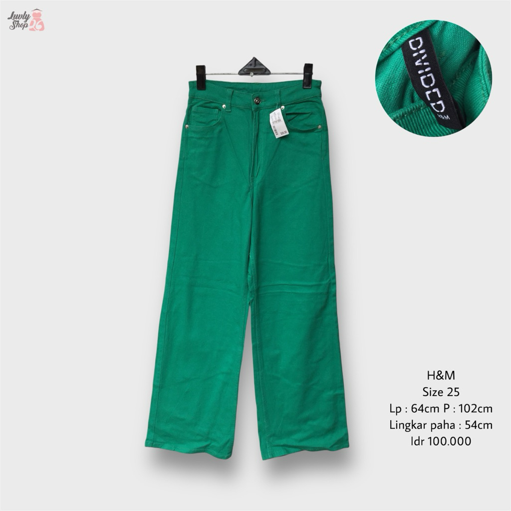 H&M by divided celana jeans kulot highwaist