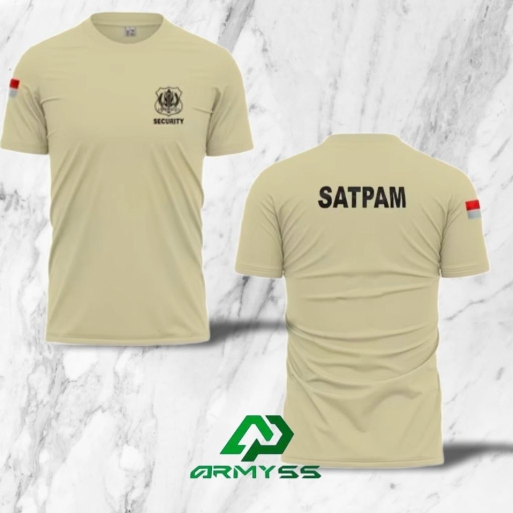 Kaos Satpam cream Kaos satpam tangan pendek kaos satpam polos