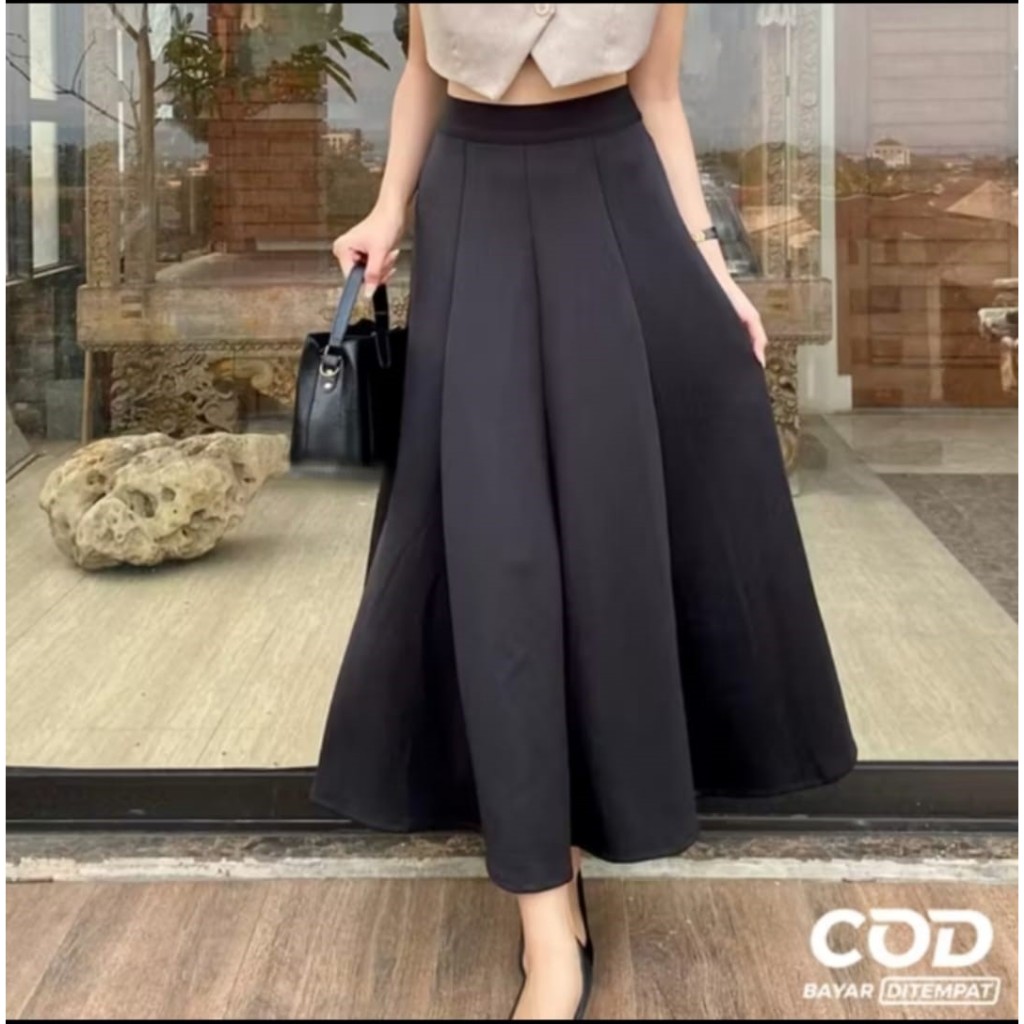Audy Skirt Rok Flare Wanita Korean Loose Maxi