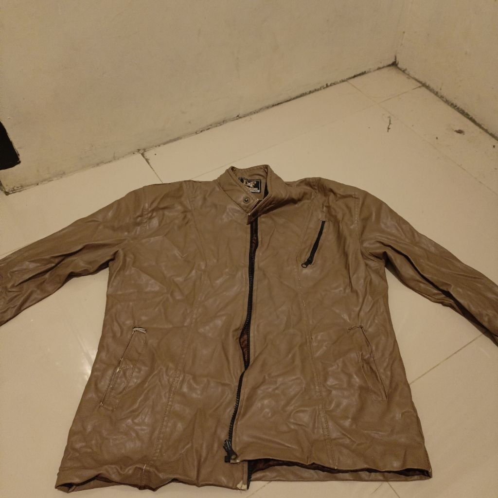 PL jaket kulit sintetis pria second bekas