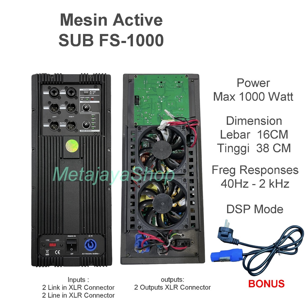Mesin Speaker Aktif / Power Kit Aktif 1000 Watt Original SUB FS1000