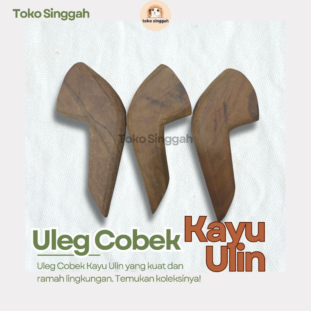 Uleg Cobek Kayu Ulin Asli Kalimantan dan Kayu Nangka – Diameter 17 cm | Ulek Tahan Lama Kokoh & Rama