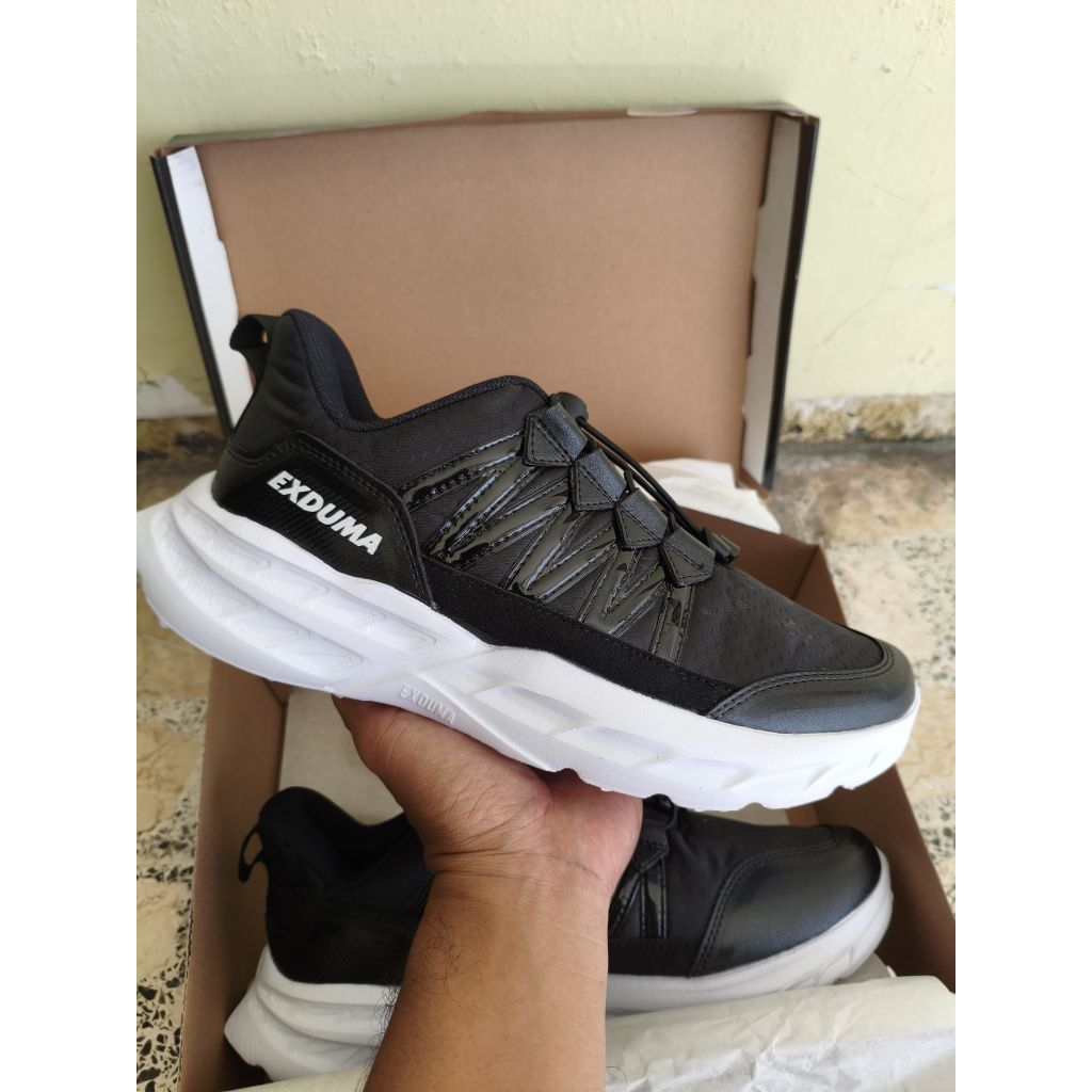 SEPATU SENEAKERS EXDUMA BROTHERHOOD BLACK WITH/SEPATU CASUAL HITAM PUTIH/SEPATU KERJA/SEPATU OLAHRAG