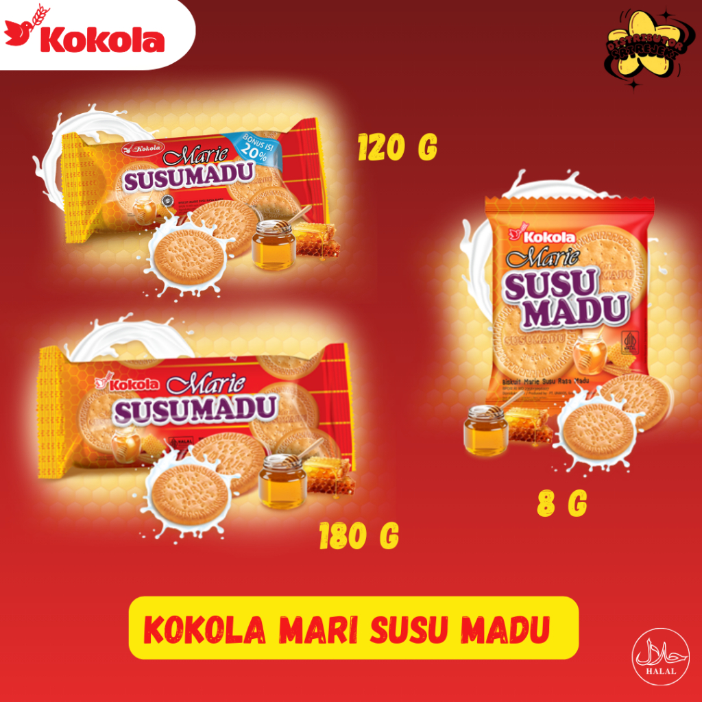Kokola Marie Susu Madu 8g, 120 g & 180 g