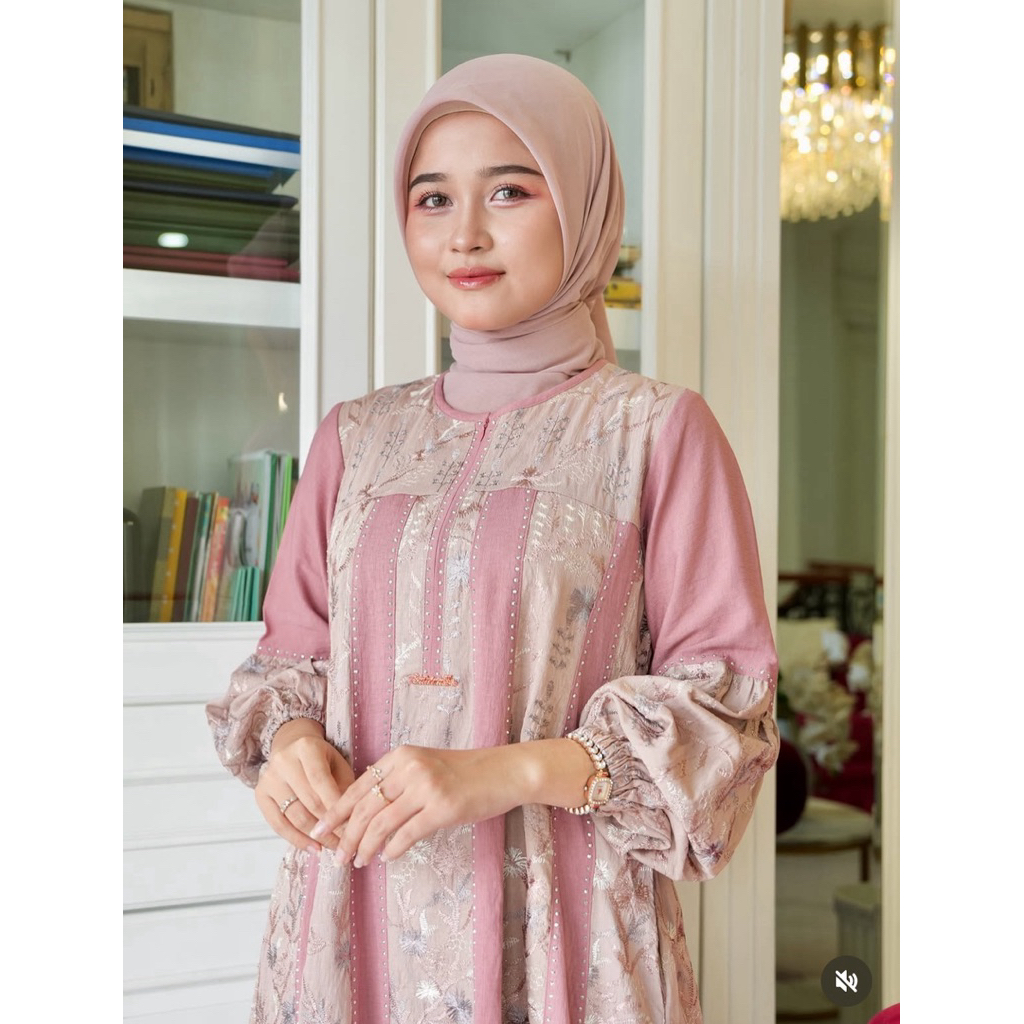 MIDI DRESS  STD DAN JUMBO CRESPO KOMBINASI MIX PAYET BY SALVINA