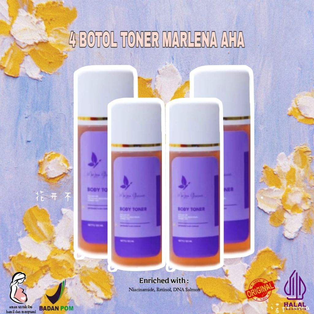 4 PCS) TONER MARLENA KELUPAS BADAN BPOM Mengangkat Sel Kulit Mati