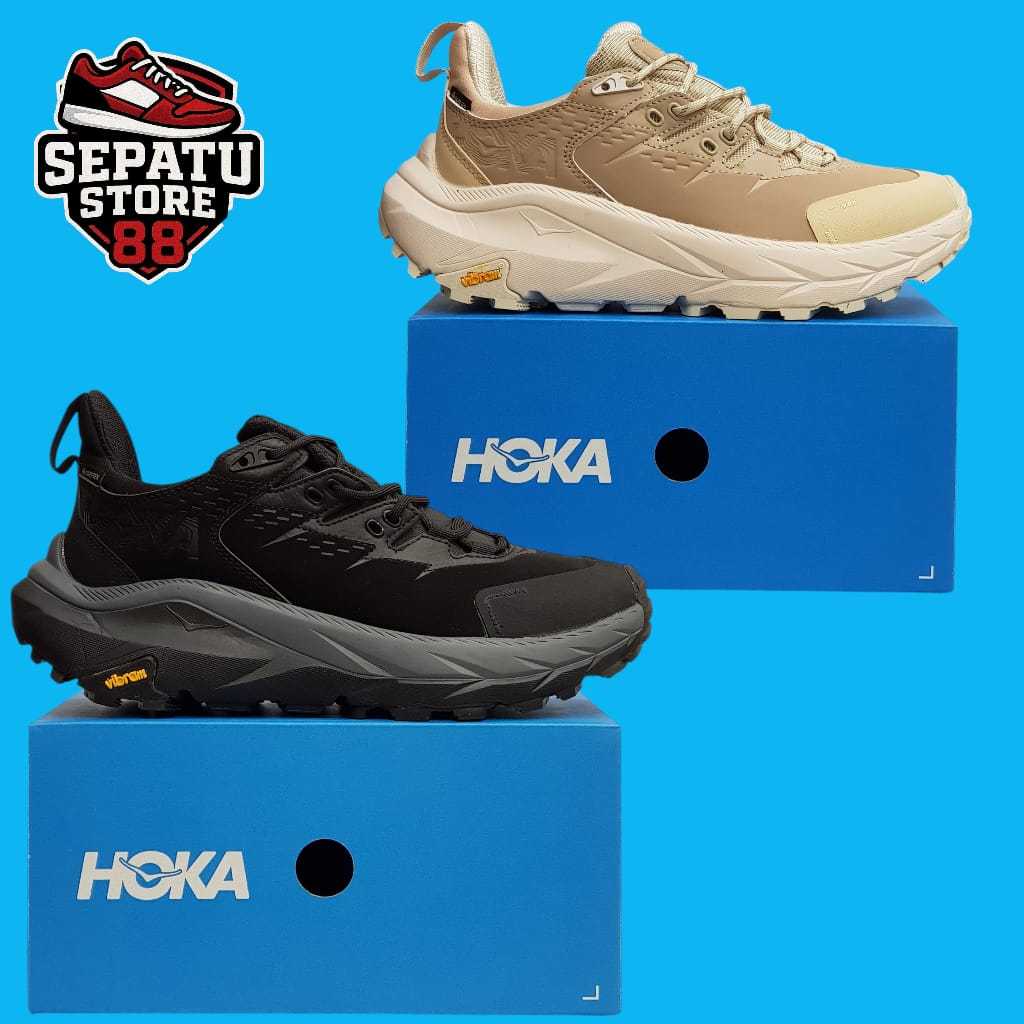 Sepatu Hiking Trail Run Hoka Kaha 2 Low Black Goretex Waterproof