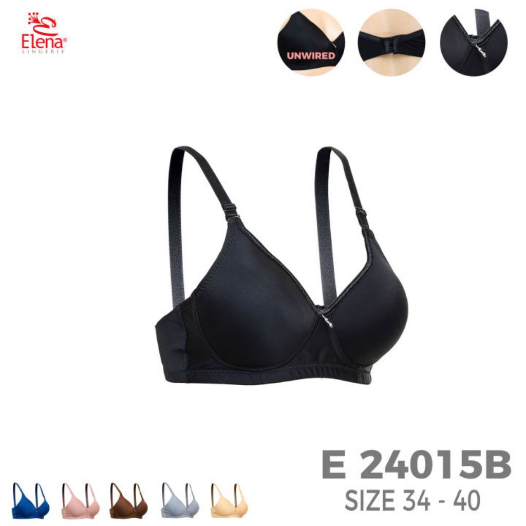 New Bra Elena Busa Tipis Tanpa Kawat E28815/24015 BH Elena Polos Lembut Size 36B