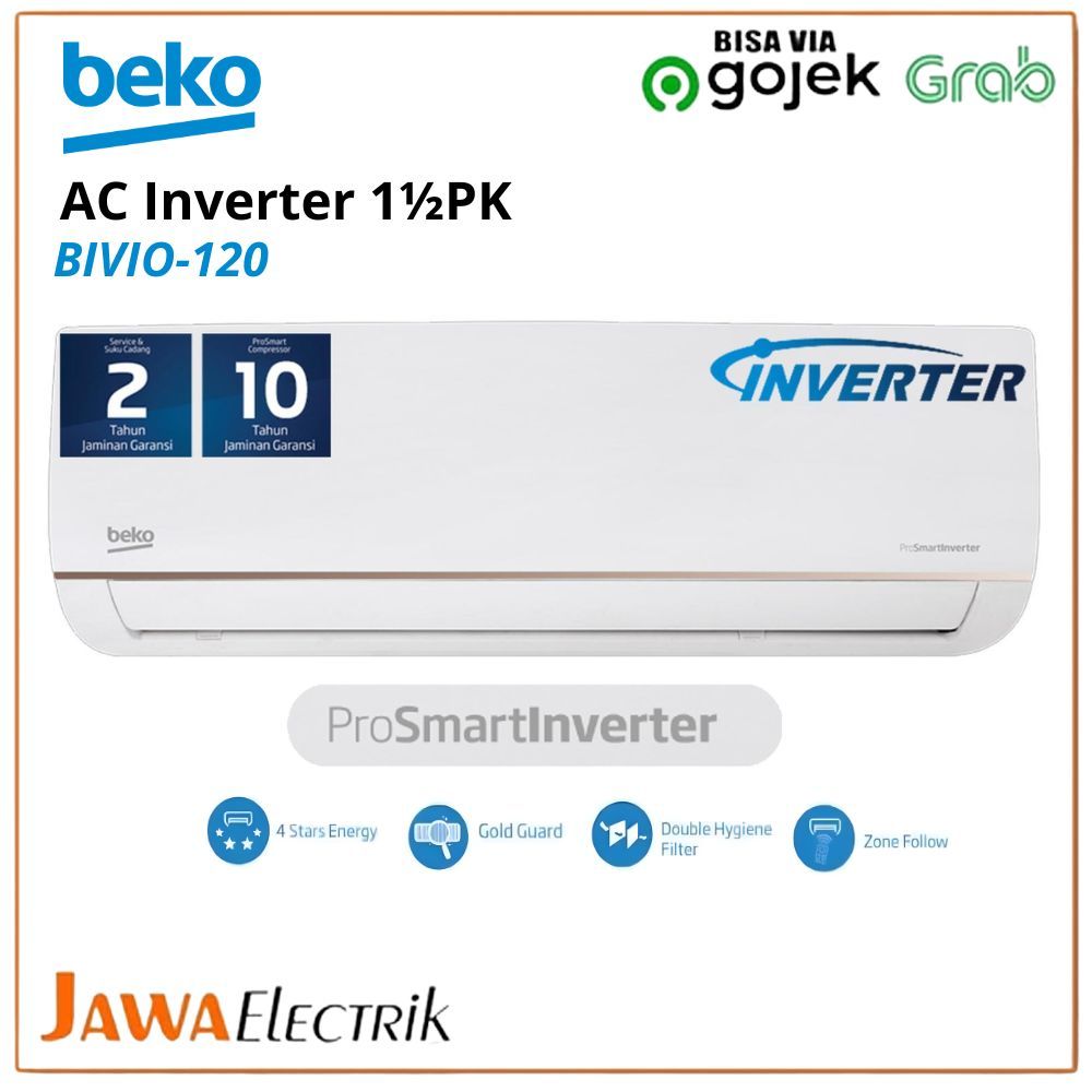 AC BEKO INVERTER 1 1/2 PK Low Watt R32 BIVIO-120 Garansi Resmi 10 Tahun Kompresor