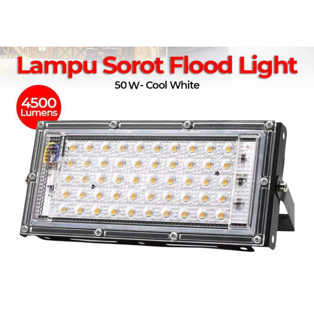 LAMPU SOROT LED 50W IP65 / KAP SOROT TIPIS IP65