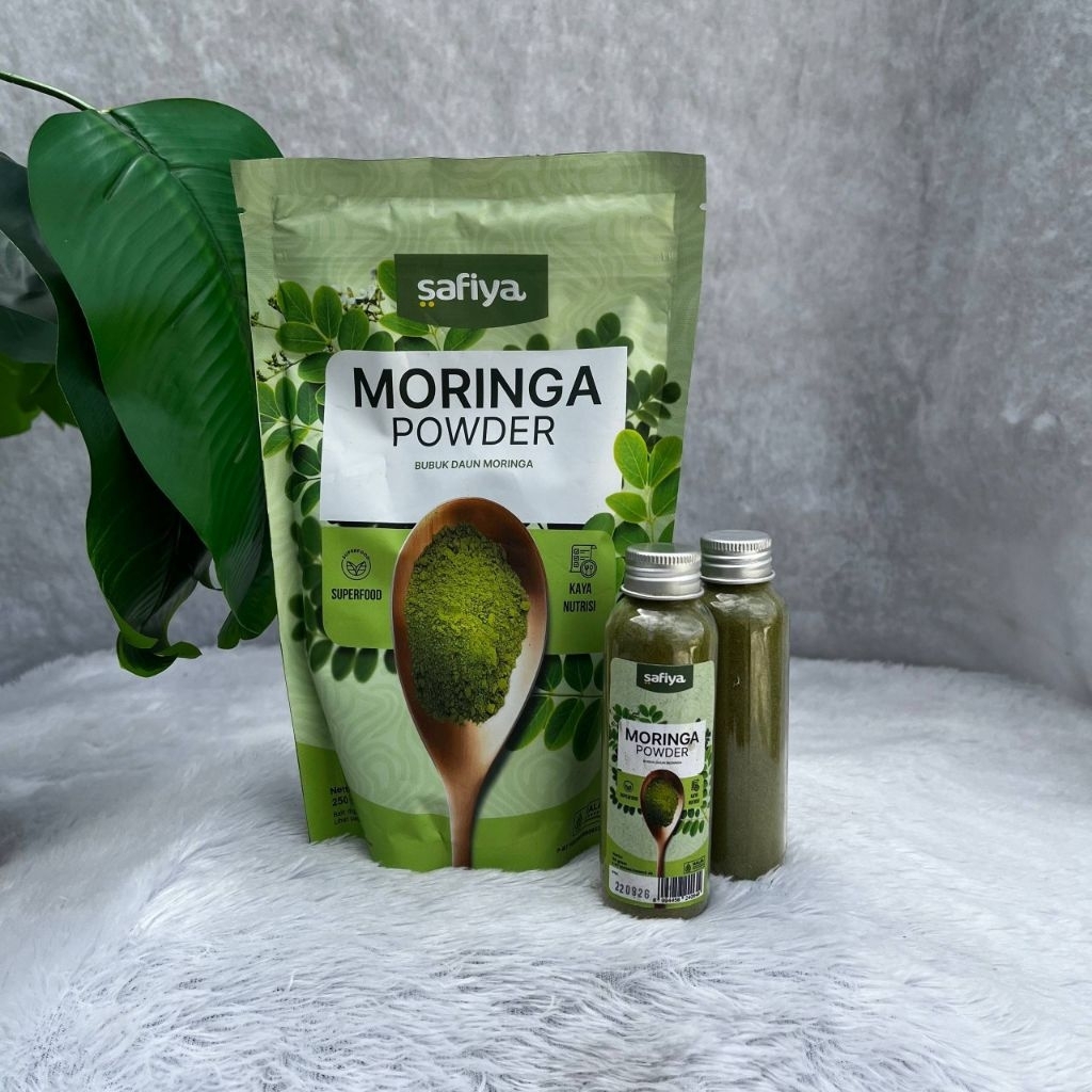 Moringa Powder | Bubuk Daun Kelor Pure | Daun Kelor Bubuk | Bubuk Daun Kelor 250 Gram Safiya