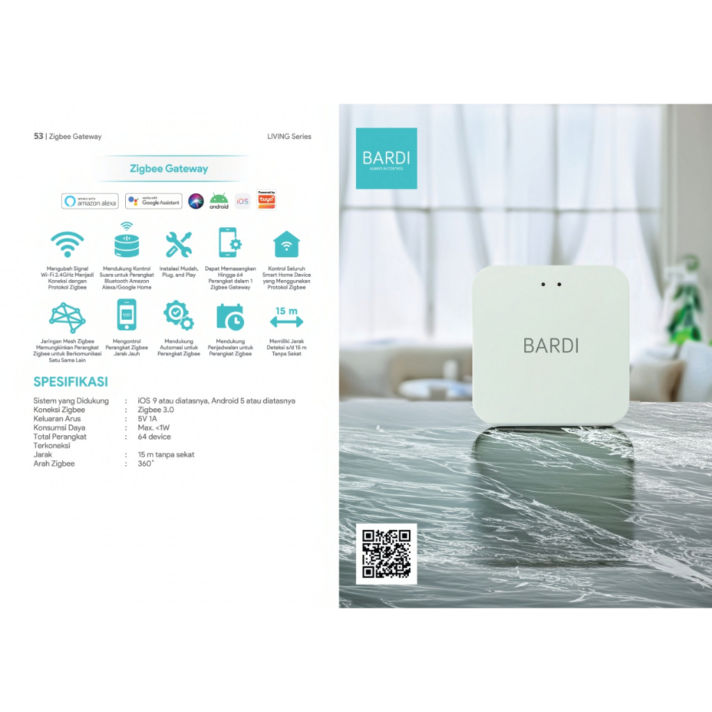 BARDI Smart Zigbee Gateway Wifi Hub SURABAYA OFFICIAL / Zigbee Hub