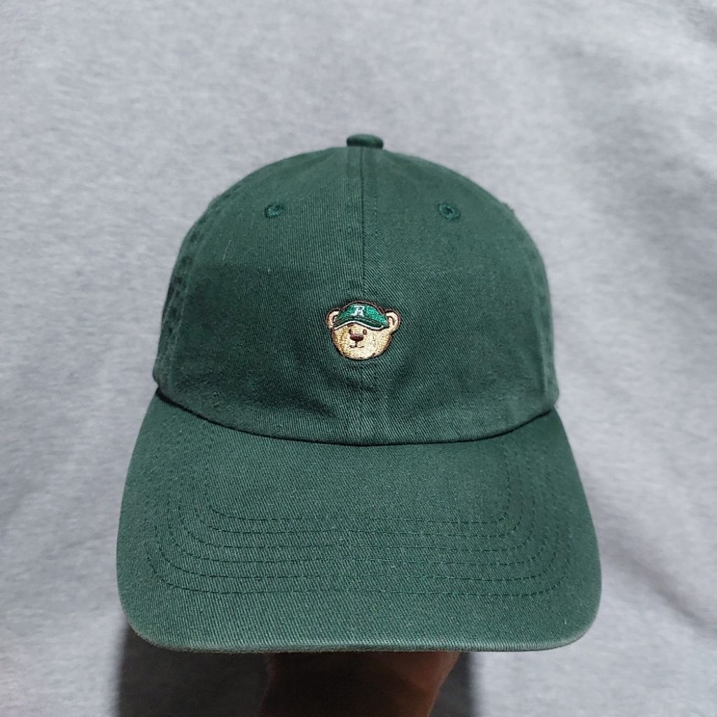 topi cap SPAO STABLE GARMENT Woodie Bear green washed original
