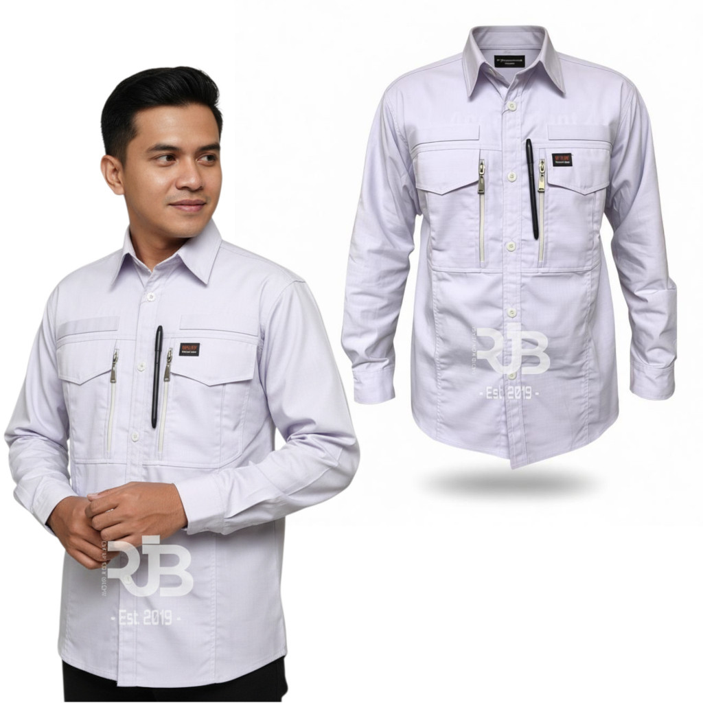 Kemeja Tactical W TAC Lengan Panjang Putih