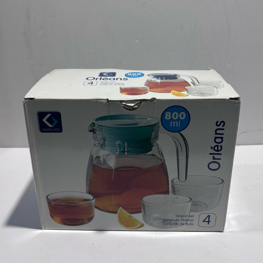 teapot kimglass orleans 4 in 1 800ml warna biru tua TPLS819/4-2GB