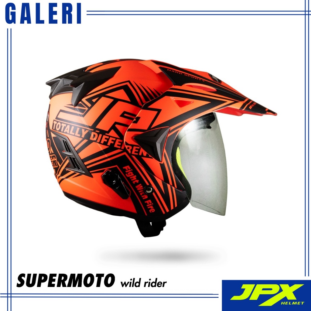 Helm JPX SUPERMOTO - MOTIF WILD RIDER - Helm Keren - Helm Murah - Galery JPX Surabaya