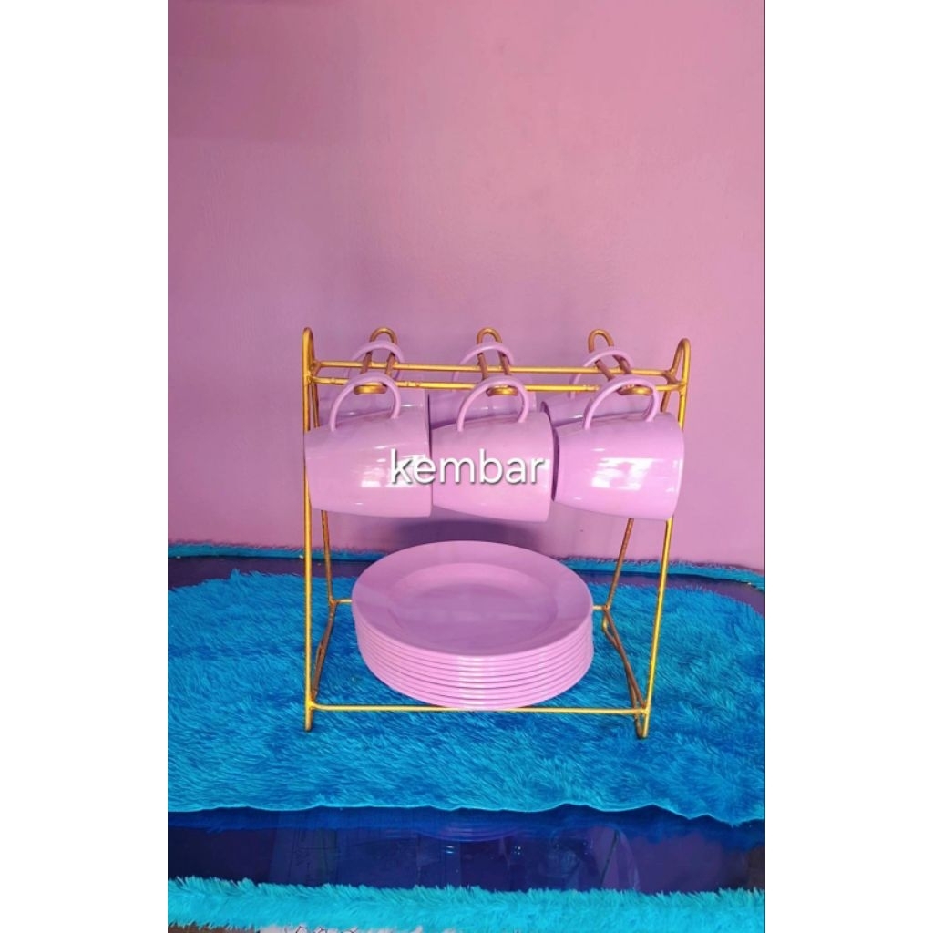 Rak piring & gelas besi / HANYA RAK /Tempat  piring dan gelas / wadah piring dan gelas