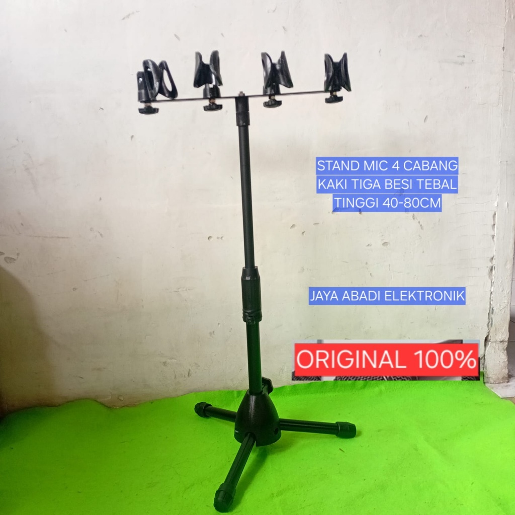 H76 STAND MIC 4 CABANG 4IN1 KAKI TIGA BESI TEBAL TINGGI 40 80 CM UNIVERSAL SEMUA MIC BAHAN IMPORT PR