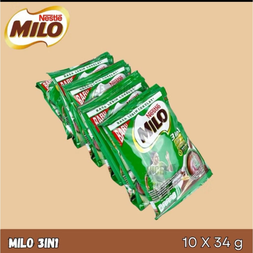 MILO 3in1 susu coklat 34g x 10 sachet