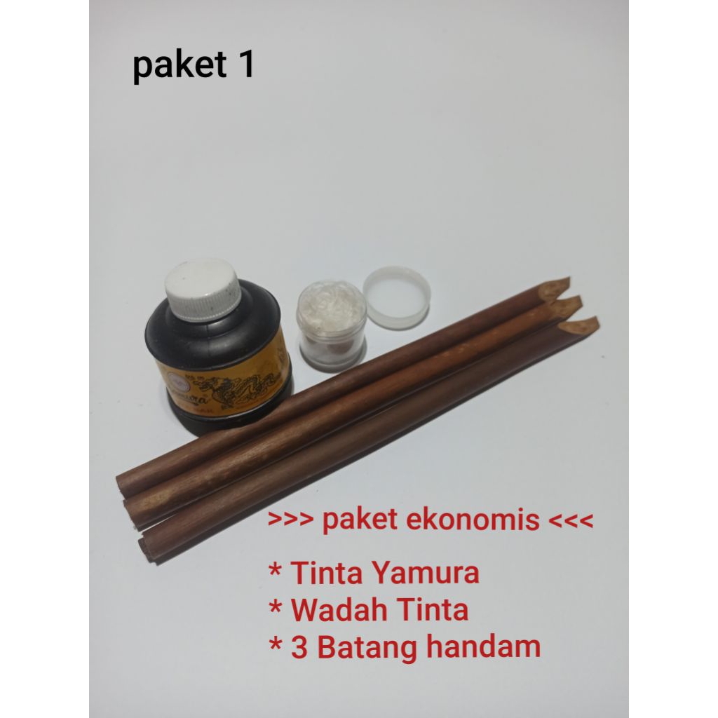 paket alat tulis/kaligrafi handam+tinta