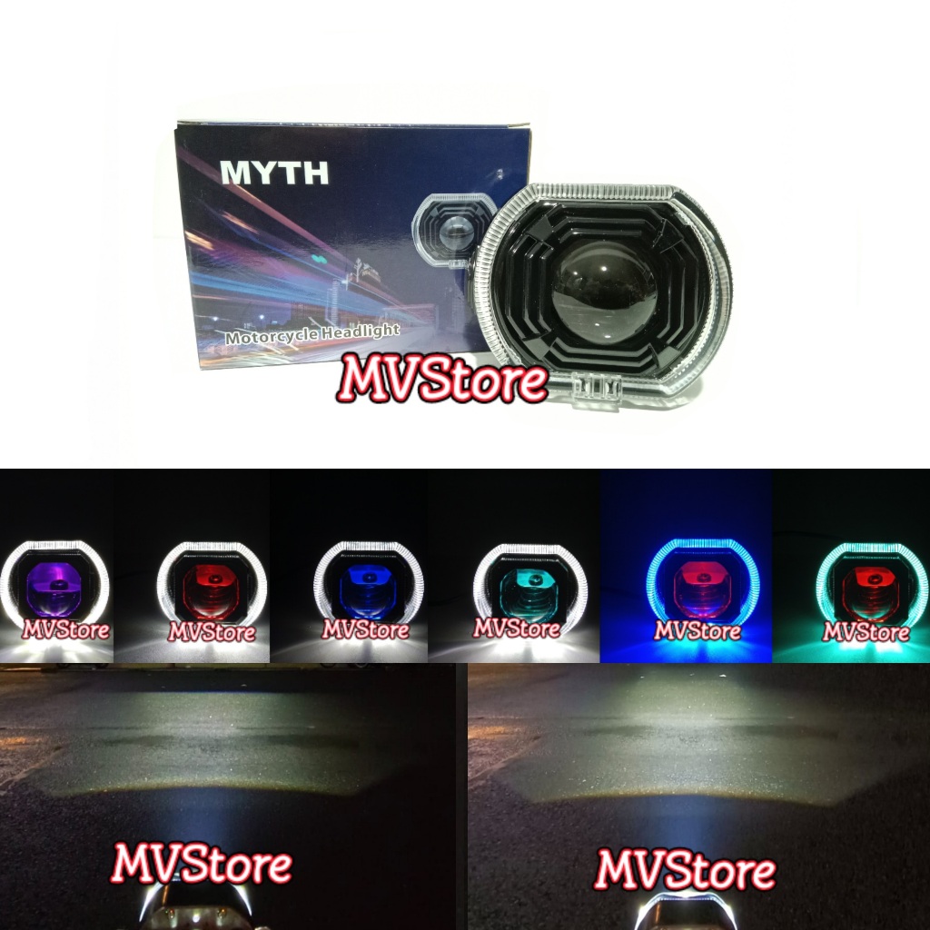 Lampu Projie Biled 4.5 nch MYTH Body Hitam Cahya Putih Lampu Utama Motor Projie Biled 4.5 Inch