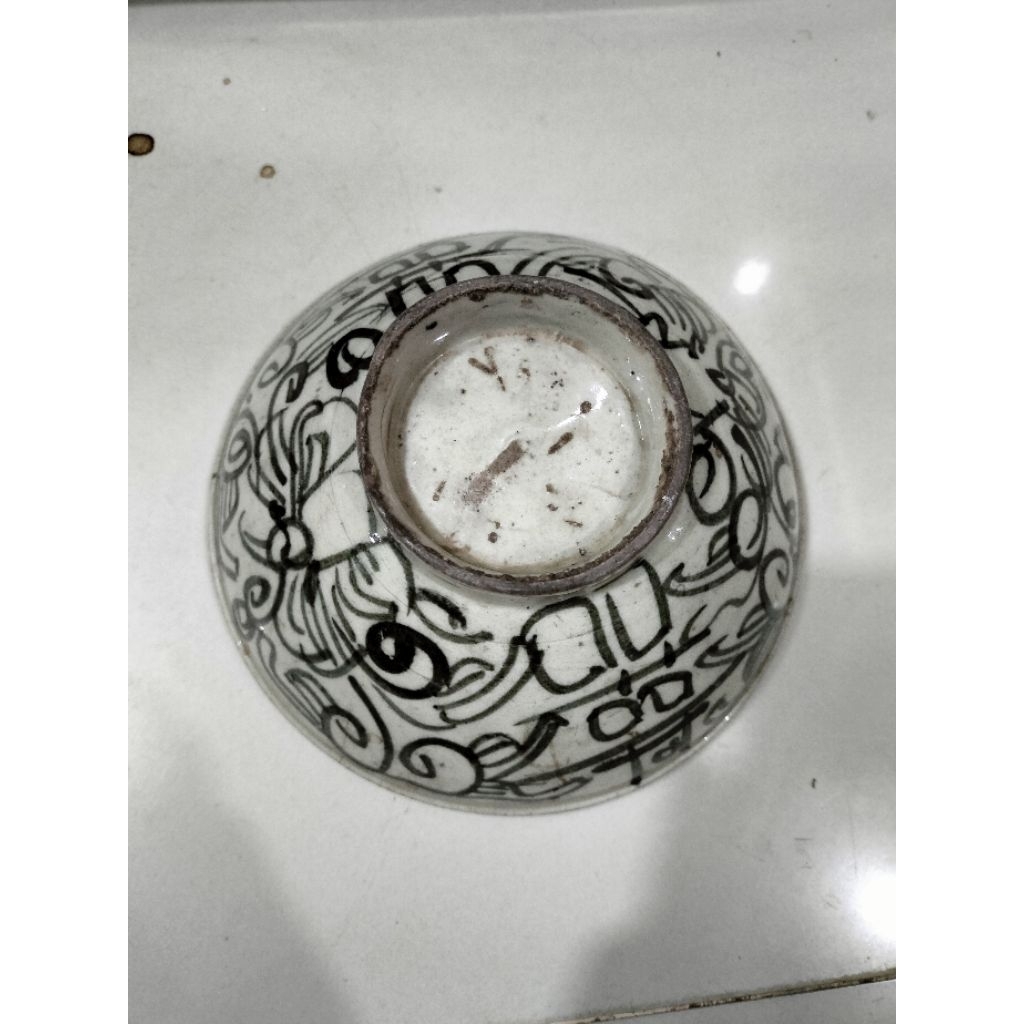 Mangkok kuno China porselen temuan sungai Mahakam dia15cm