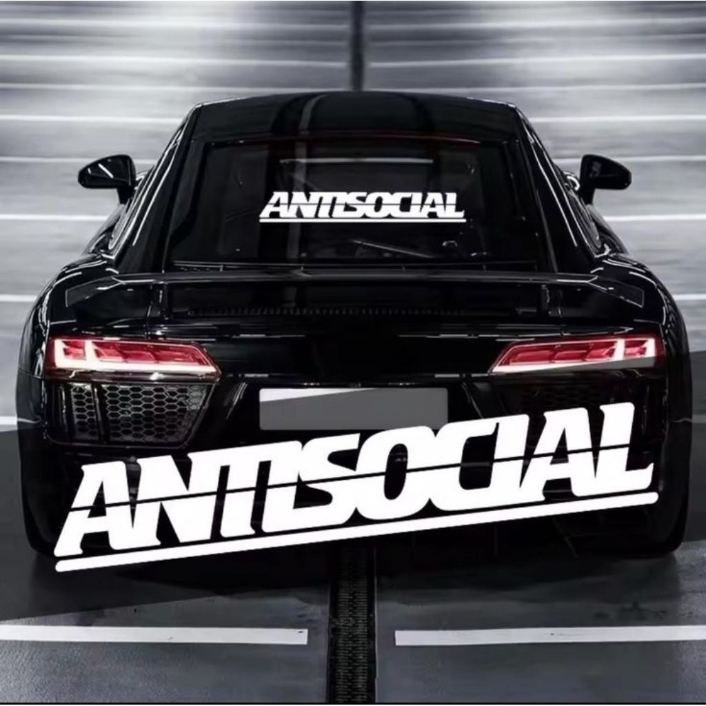Sticker kaca mobil anti social stiker kaca belakang mobil keren stiker kaca mobil terbaru terlaris