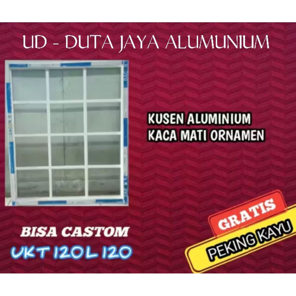 kusen jendela kaca mati full ornamen