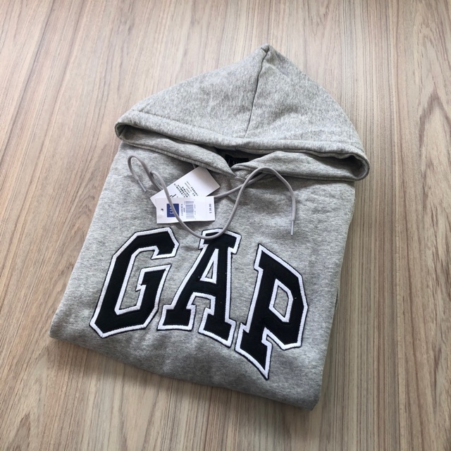 GAP Hoodie Sweater - Jaket Gap Abu Teks Bordir Bahan Tebal Premium Ukuran M sampai XXL