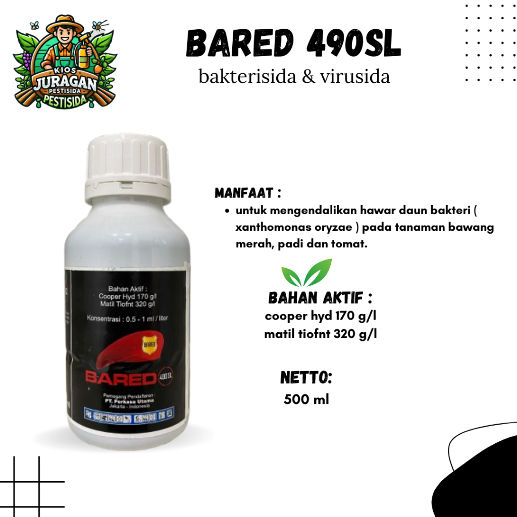 Bared Bakterisida Jamur Bawang Merah 500ml Pembasmi Jamur Padi