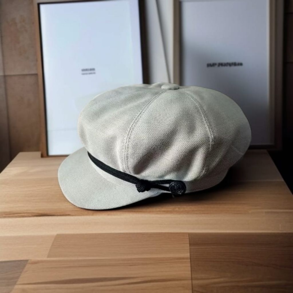 Topi Apolo Newsboy Cap Pria Dewasa Warna Hitam Ukuran Jumbo XXL 62 CM Jahitan Kuat Dan Rapi 01