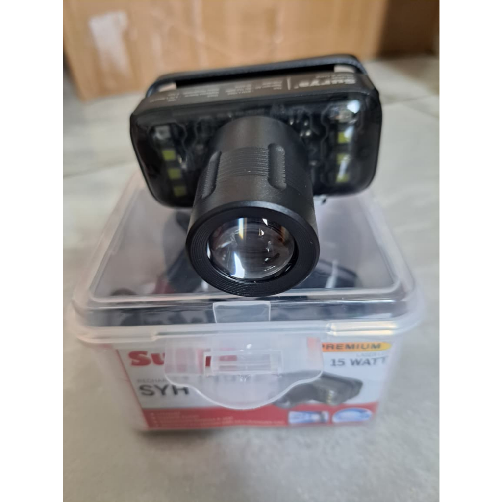 Surya Lampu Senter Kepala Zoom 15W Fast Charge Surya Senter Kepala Zoom SYH L 155Z Cahaya Maksimal
