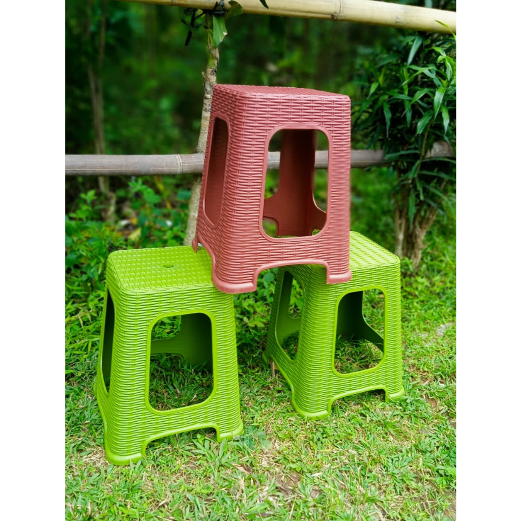 Kursi Plastik Rotan Motif Anyam RPM / Bangku Taman Kursi Bakso Baso / Bangku Pecel lele/ Kursi Angkr