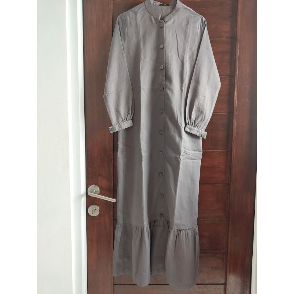 Gamis abaya polos pl preloved abu katun