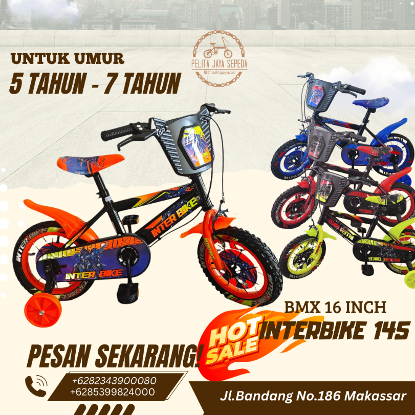 SEPEDA ANAK COWOK BMX 16 INTERBIKE 145 TERMURAH