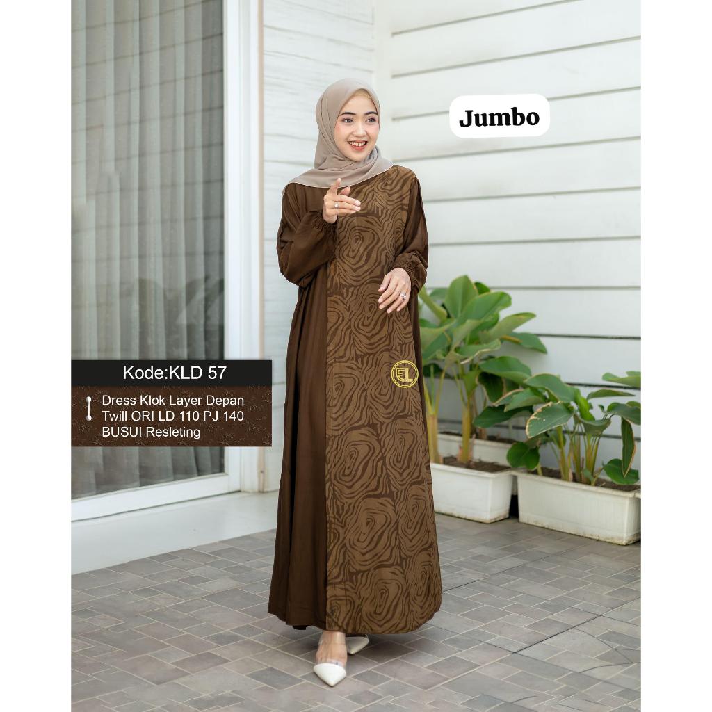 Gamis Twill Ori ELZHAF - Size Jumbo Ld 120 - Twill Abstrak || Ready