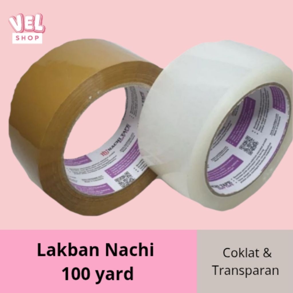 Lakban Nachi 2inch x 100 yard / Lakban Isolasi Tape Nachi 2" x 1000 yard/pcs
