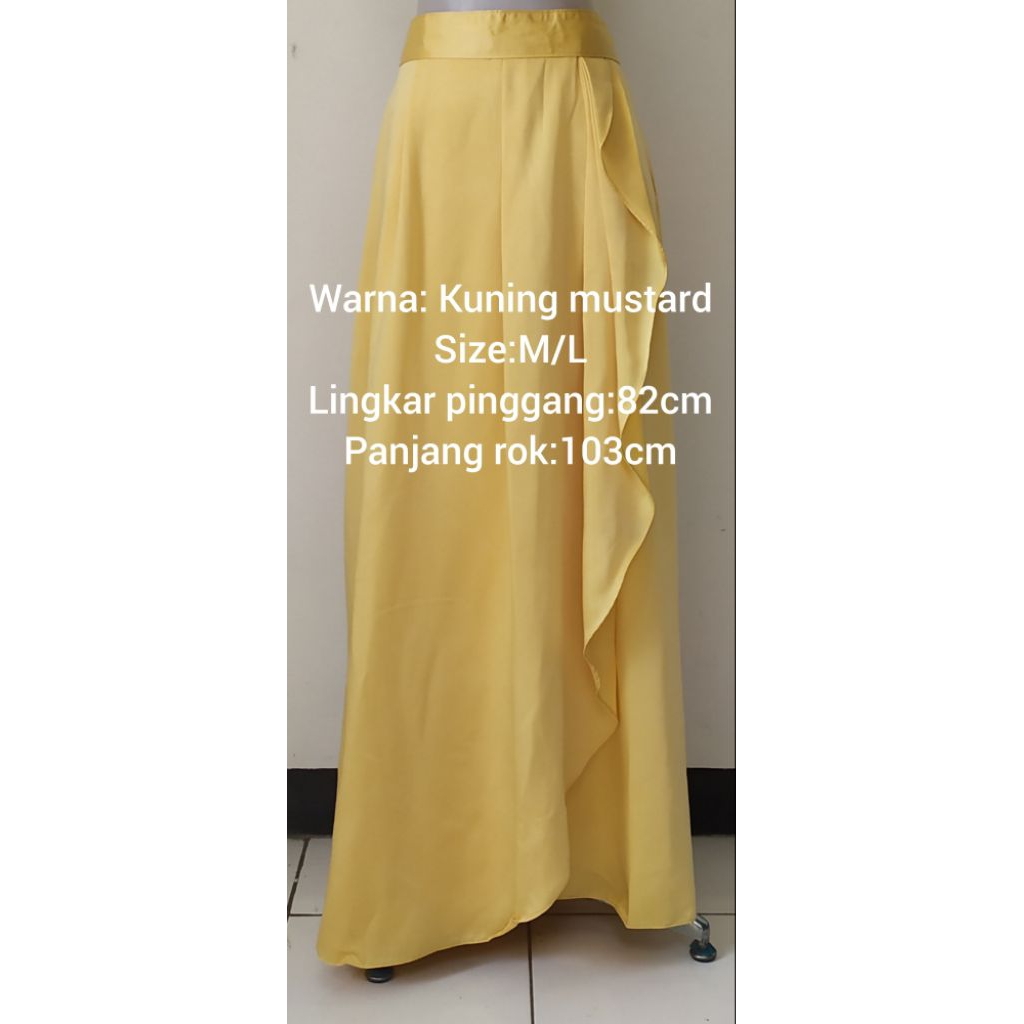 Rok pesta wanita warna kuning mustard(Preloved)
