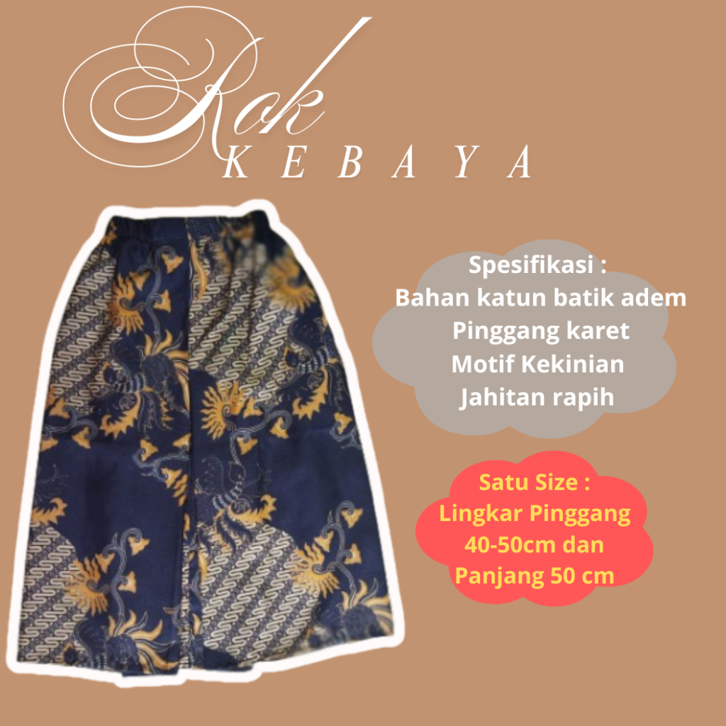 Diskon Rok Kebaya Batik Pendek Selutut Anak Perempuan Tk Sd Bawahan Seragam Tari Adat Jarik Instan