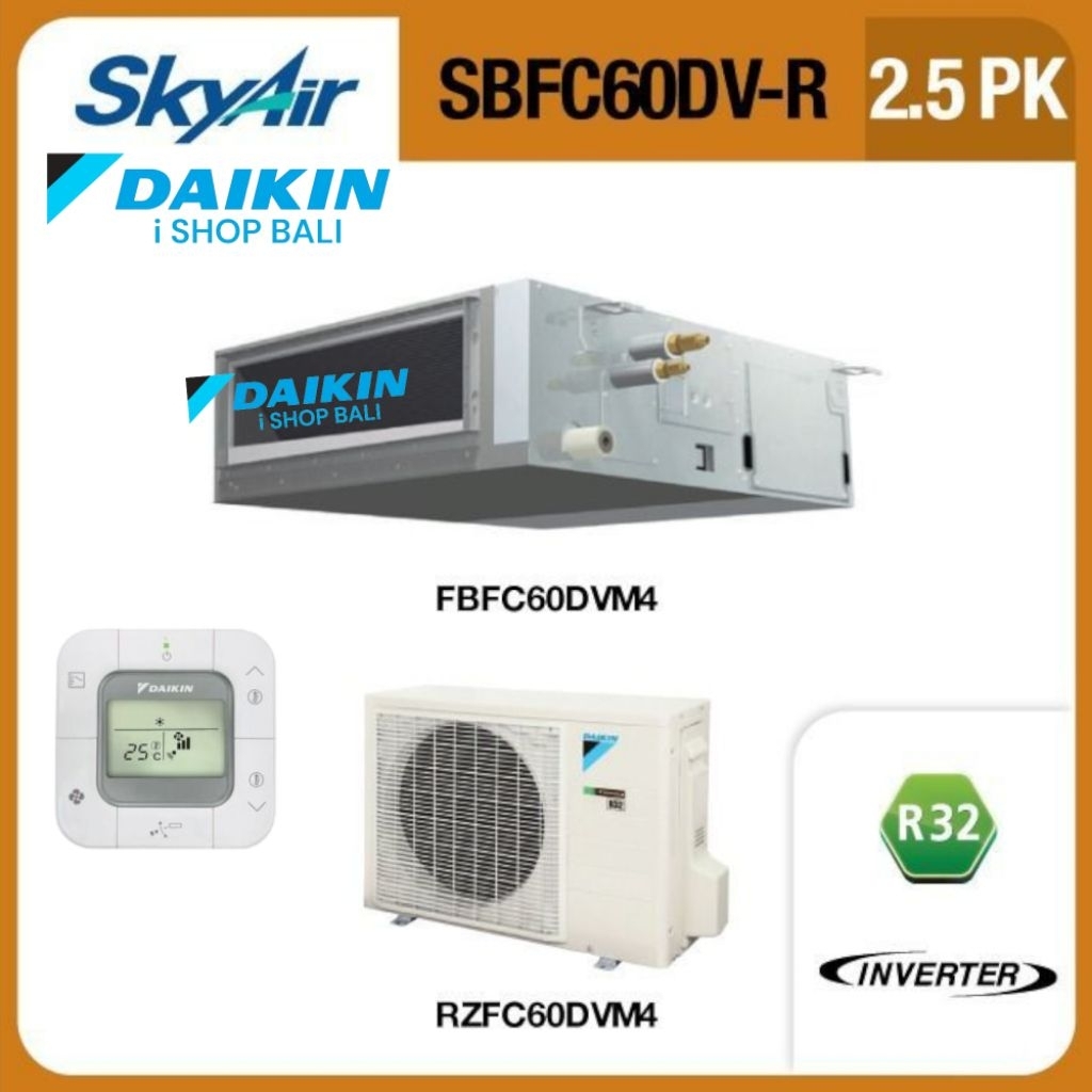 Ac Skyair Daikin Thailand tipe Duct 2.5 Pk FBFC60DVR Ac Split Duct Daikin 2 1/2 Pk
