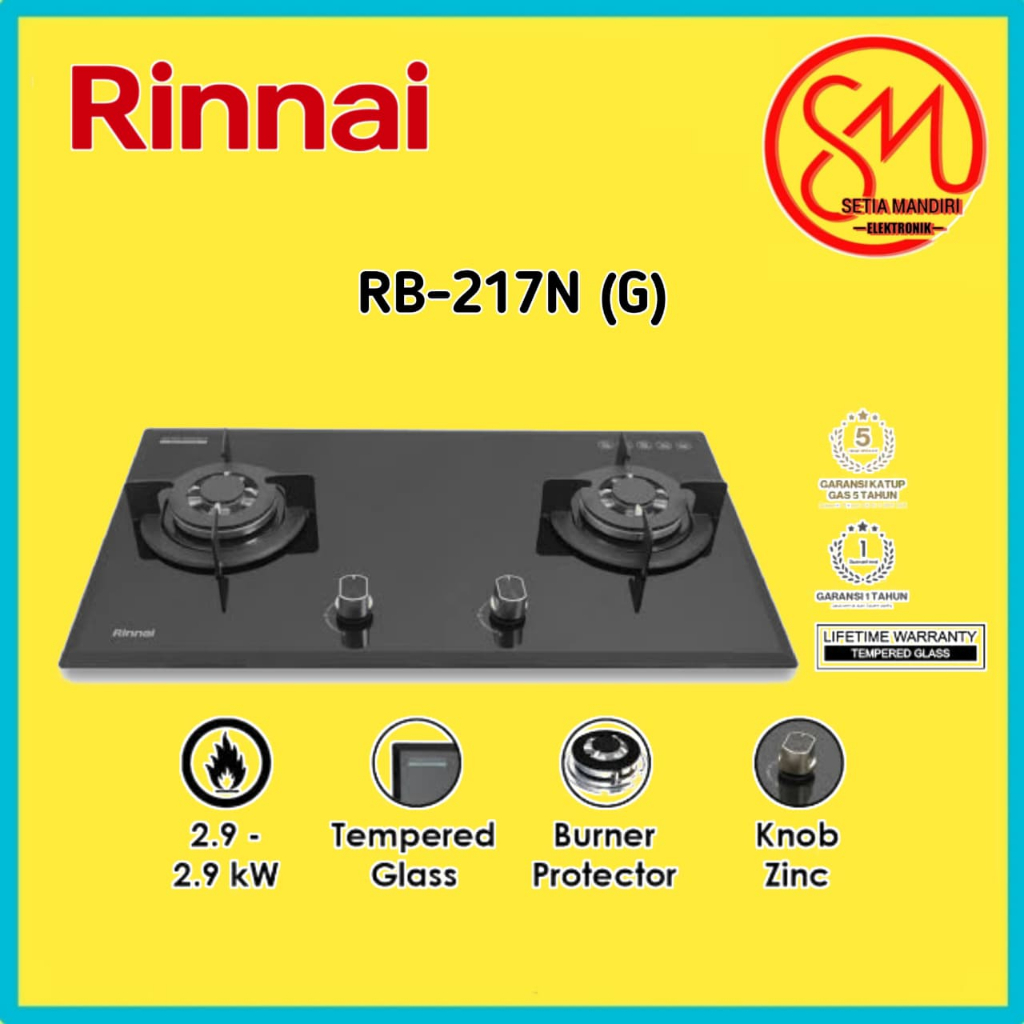 RINNAI Kompor Gas Tanam 2 Tungku RB-217N(G)