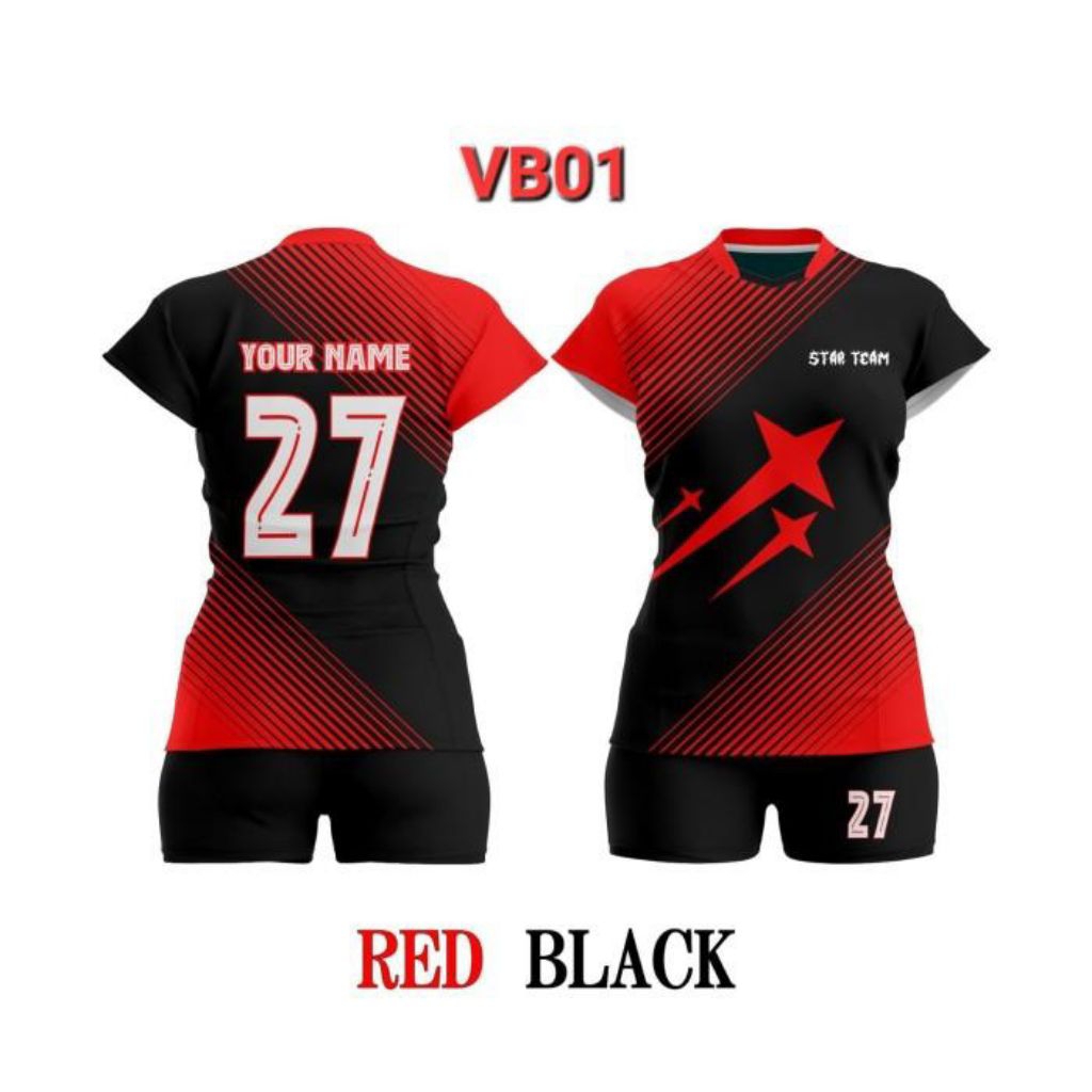 Jersey volley anak perempuan desain full printing gratis costum nama baju bola volly anak kaos voli 
