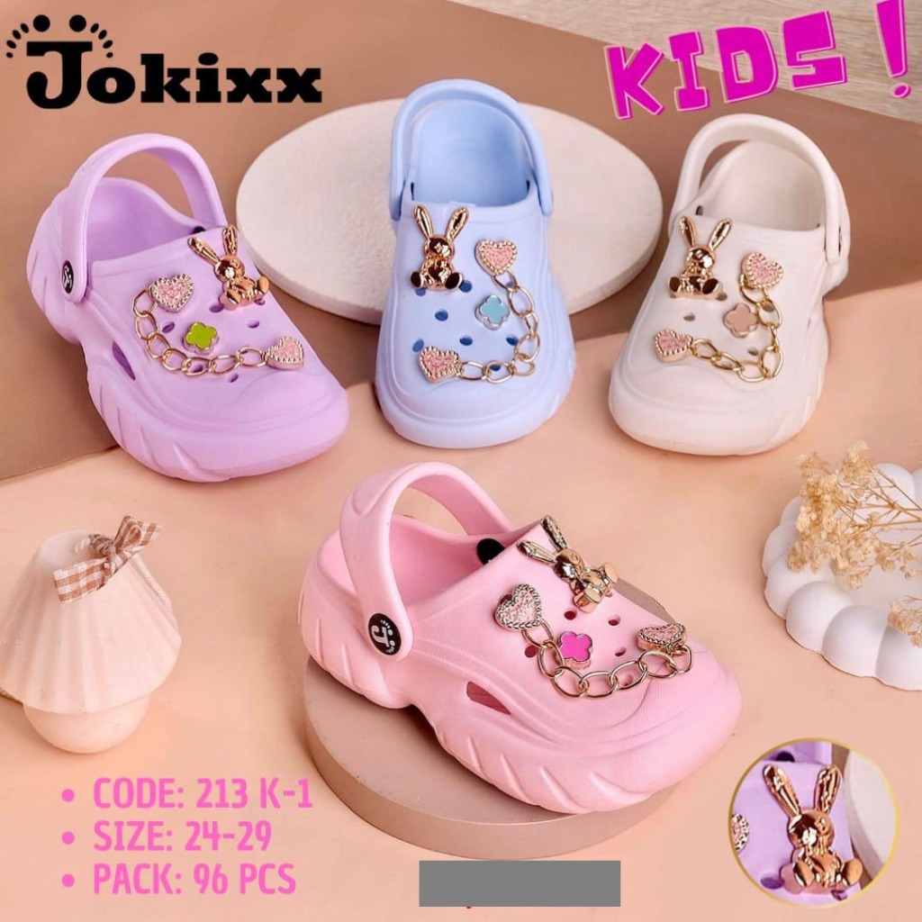 JOKIXX 213K-1 Sandal Anak Perempuan Cewek ukuran 24-29 Model Tertutup Baim Kuat Aman Asli Original N