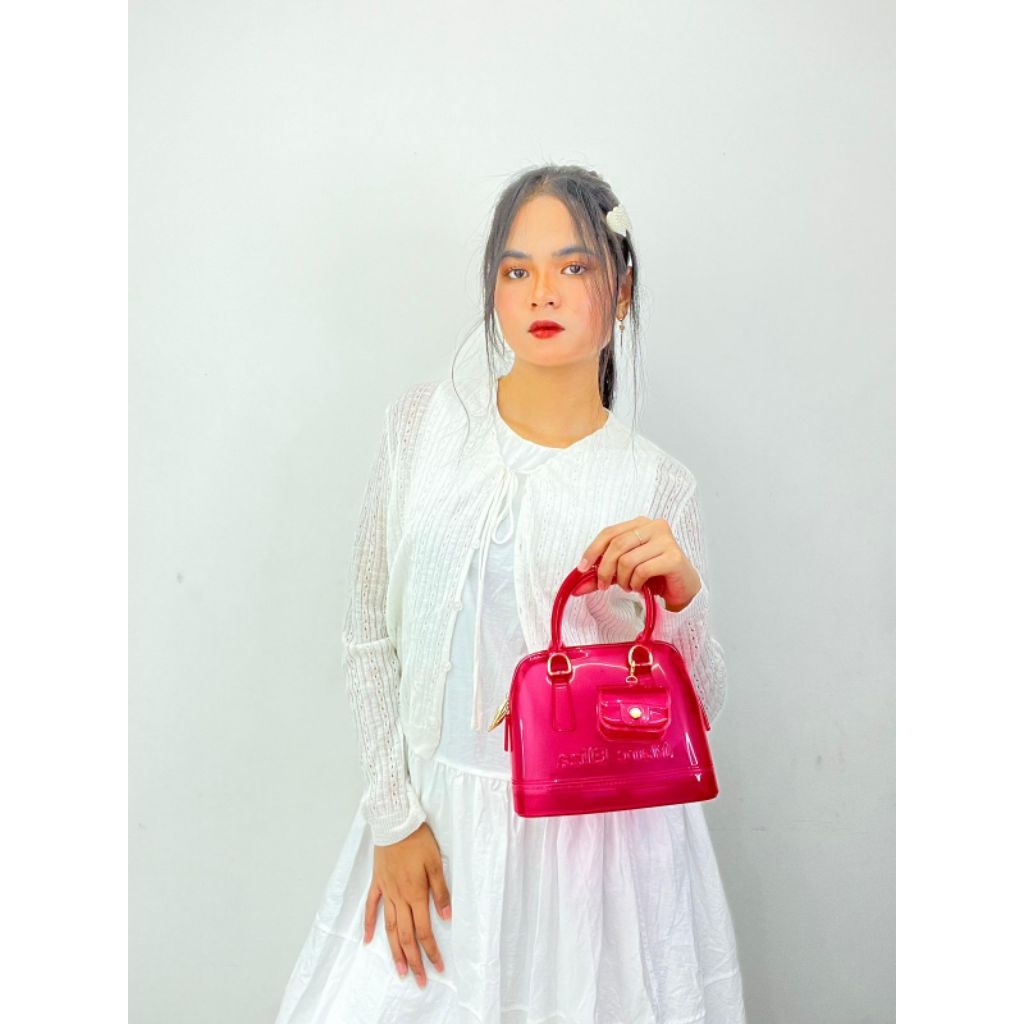 Tas wanita jelly Bag  PVC Transparent Small Handbag