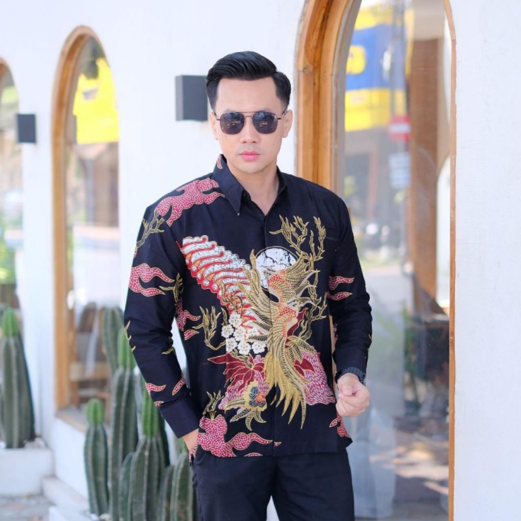 Bahan Kwalitas Exspor ISWARA Atasan Baju Krmeja Batik Pria Lengan Panjang Lapis Furing Mat Katun Ori