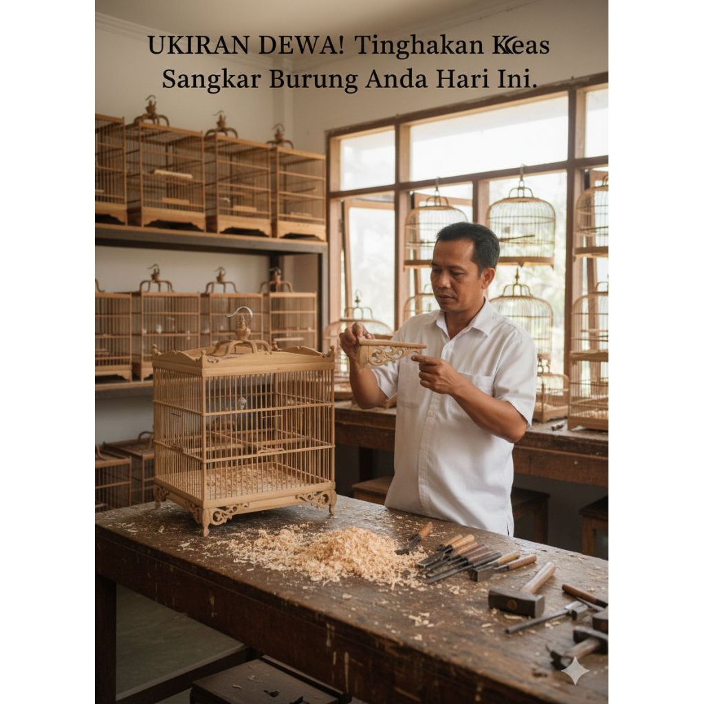 kaki sangkar ukir kayu jati untuk semua sangkar kotak premium